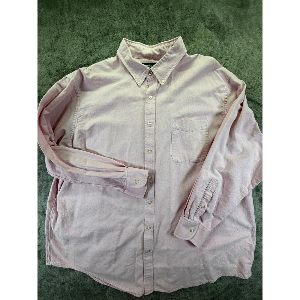Lands End Outfitters Mens 2XL Tailored Fit Pink Cotton Oxford Button Down Shirt